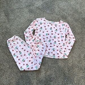 Womens/juniors pajama set long sleeve pants cherries XS